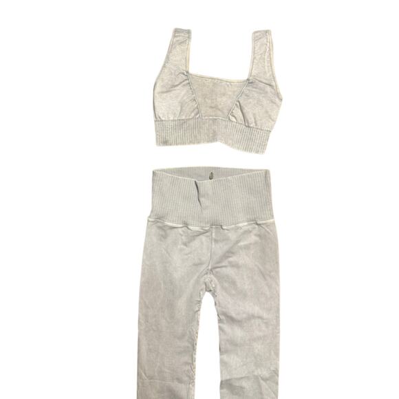 Free People Good Karma Set Ice Grey M/L Bra & Leggings NWOT - Picture 6 of 8